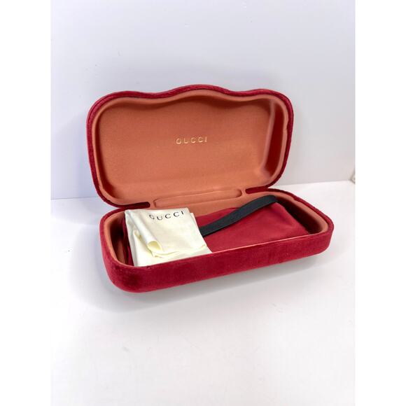 Gucci Burgundy Velvet Glasses Large Hard Case Cloth, & Dust Bag (No Glasses) - Picture 13 of 13